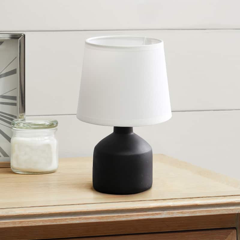 Simple Designs Mini Bocksbeutal Ceramic Table Lamp, Black - N/A