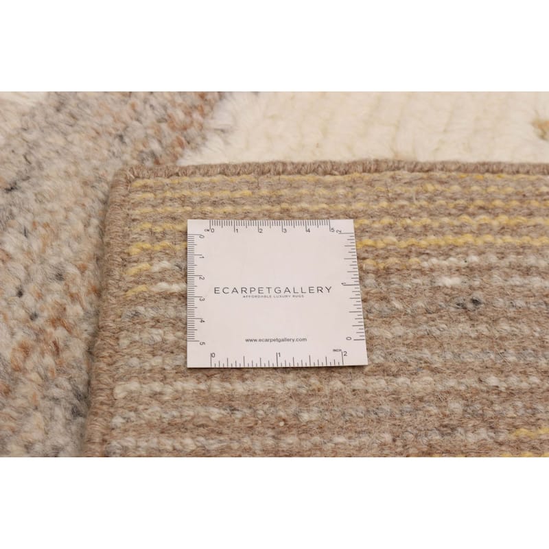 ECARPETGALLERY Hand-knotted Tangier Taupe Wool Rug - 7'11 x 10'0