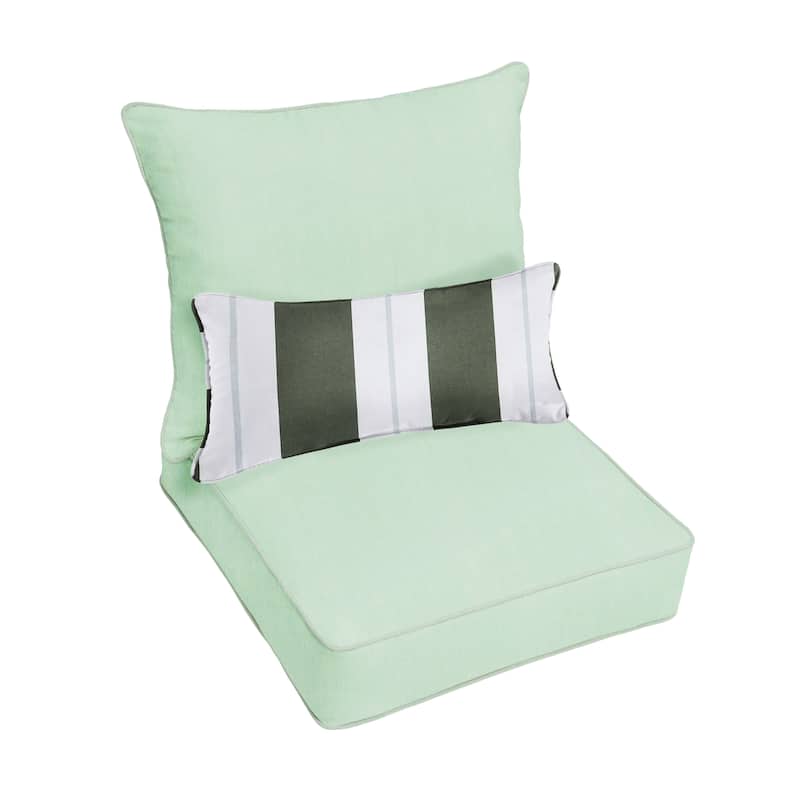Oakley Sunbrella Solid Indoor/ Outdoor Corded Pillow and Chair Cushion Set
