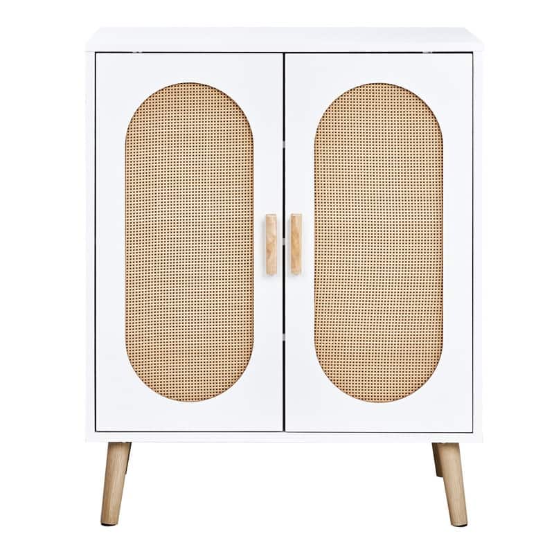 Shoe Cabinet with Double Doors Wooden Floor Bathroom Storage Cabinet