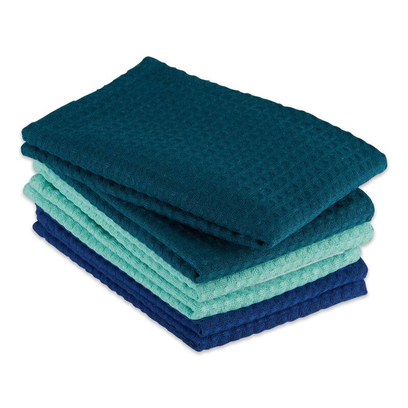 DII Black Recycled Cotton Waffle Dishtowel (Set of 6)