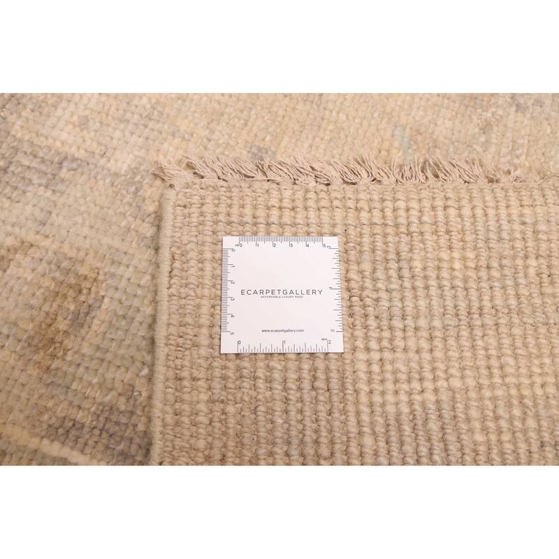 ECARPETGALLERY Hand-knotted Kavya Oushak Light Grey Wool Rug - 7'11 x 9'10