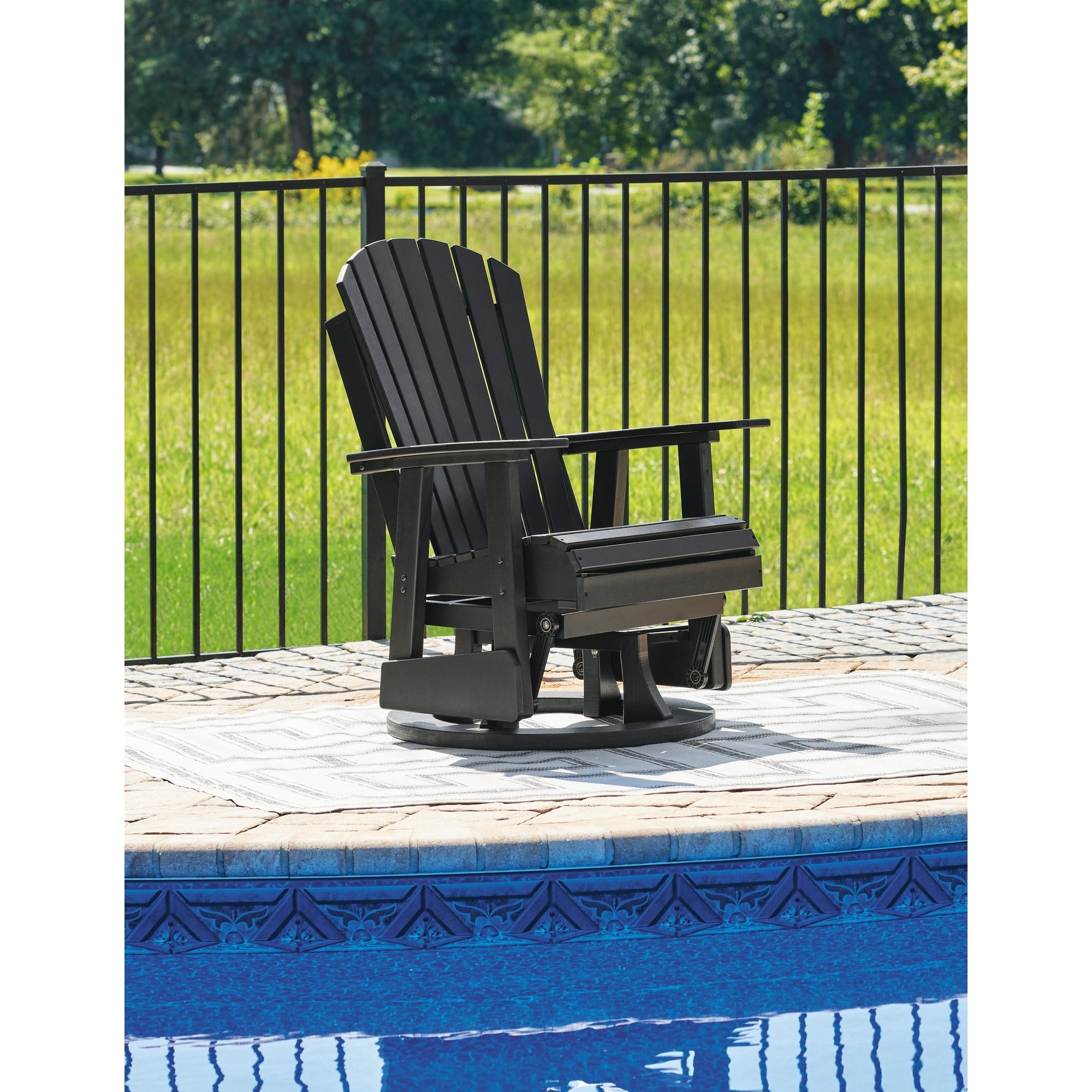 Signature Design by Ashley Hyland Wave Outdoor Swivel Glider Chair - 30.88" W x 30.5" D x 41.63" H