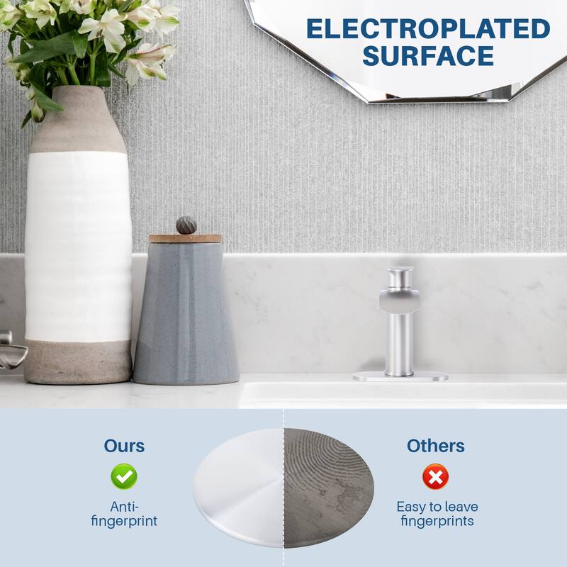 WOWOW Water Fall Bathroom Faucet with Deckplate Included