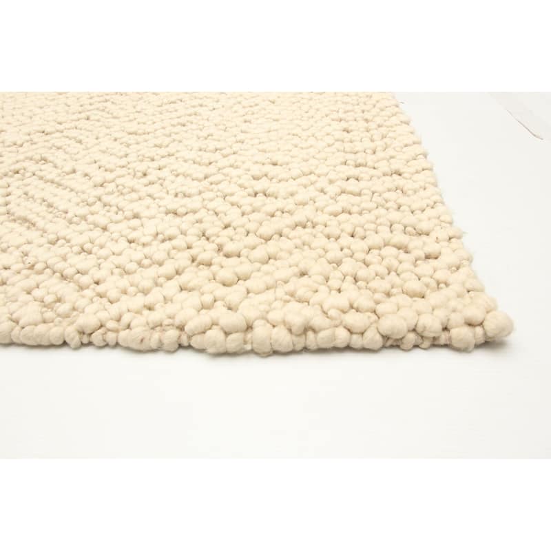 ECARPETGALLERY Braid weave Sienna Cream Wool Rug - 5'3 x 7'7