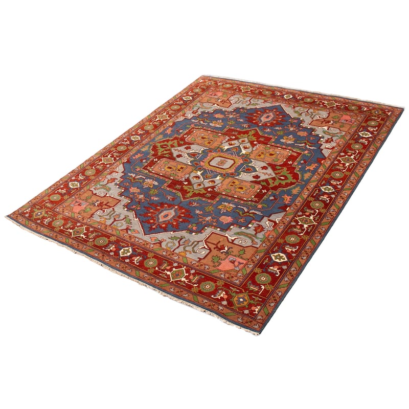 ECARPETGALLERY Hand-knotted Serapi Heritage Blue Wool Rug - 8'11 x 12'2