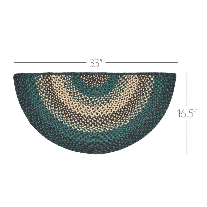 Pine Grove Jute Rug Half Circle w/ Pad 16.5x33 - 3'6"
