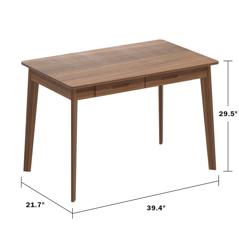 Kerrogee 39.4" Wood Computer Desk with 2 Drawers - 4 Colors