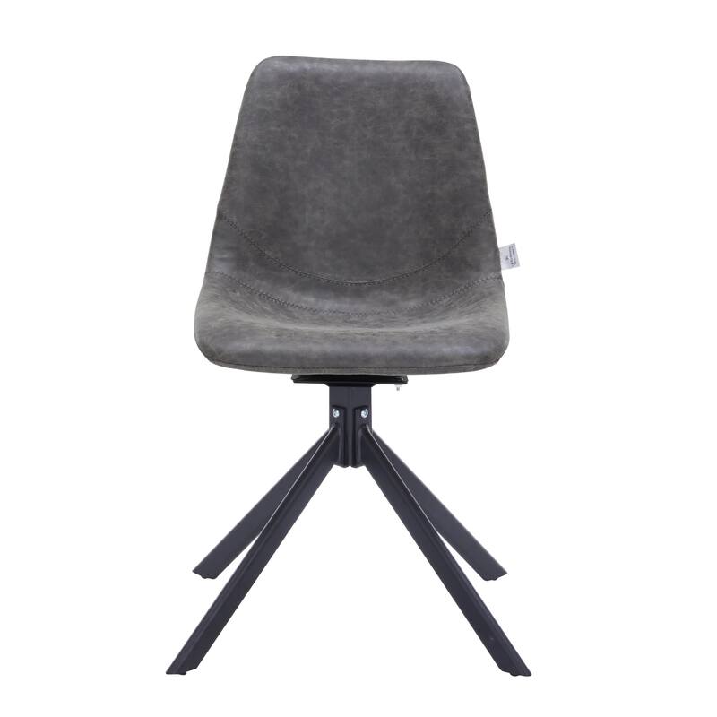 Markley Leather Dining Chair 360 Degree Swivel with Iron legs Modern Accent Side Chair Set of 4