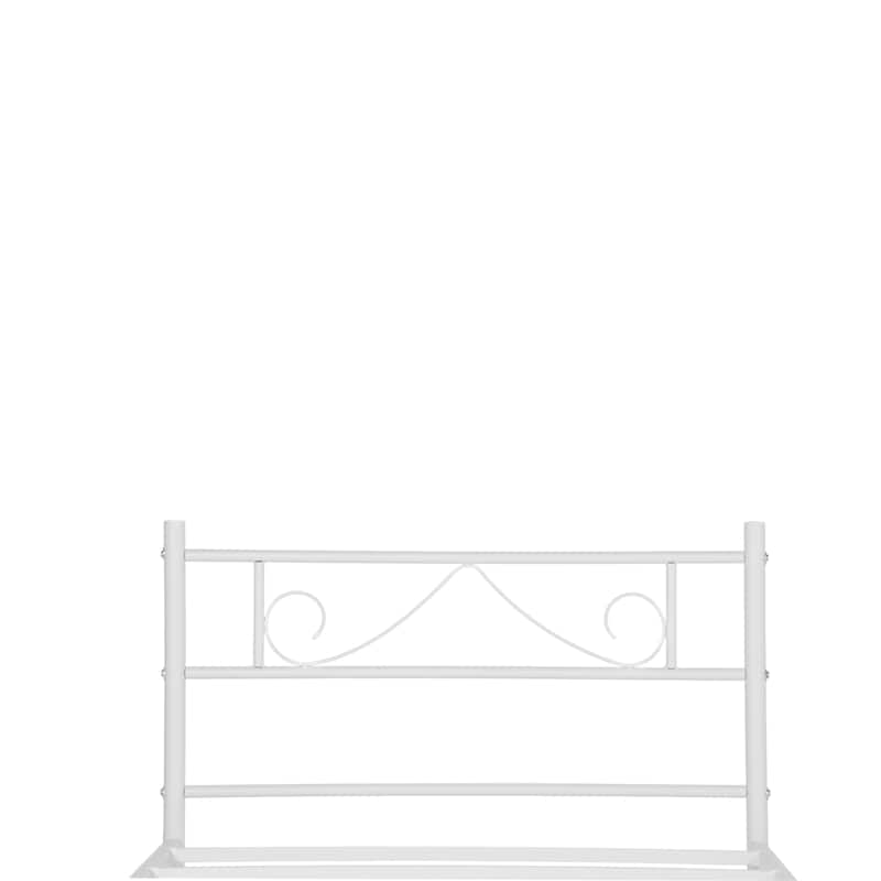 Homy Casa White Metal Bed Frame with Headboard & Footboard