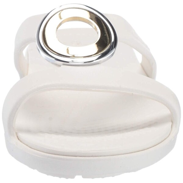 crocs women's sanrah metal block slide sandal