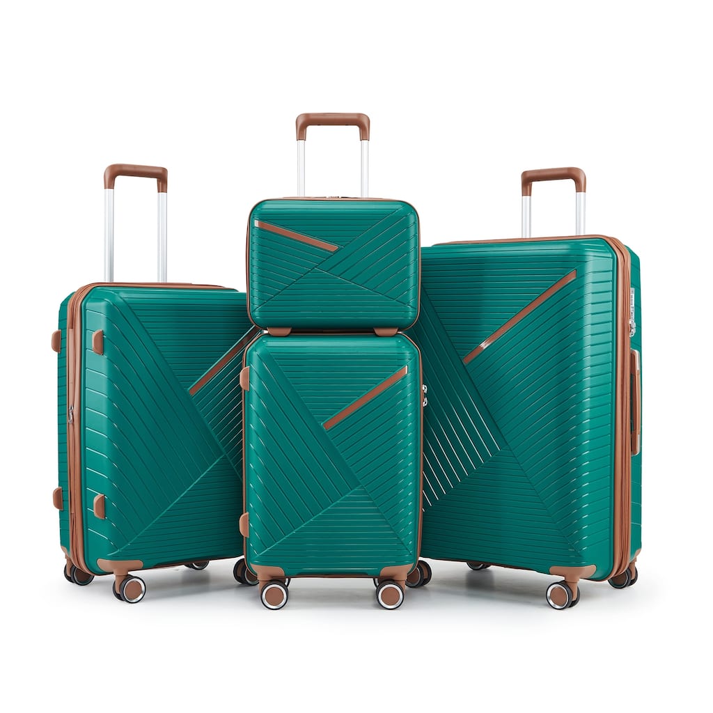 14/20/24/28" Expandable Lightweight Luggage Sets, Hardside Suitcase with Double 360 Degrees Mute Spinner Wheels & TSA Lock