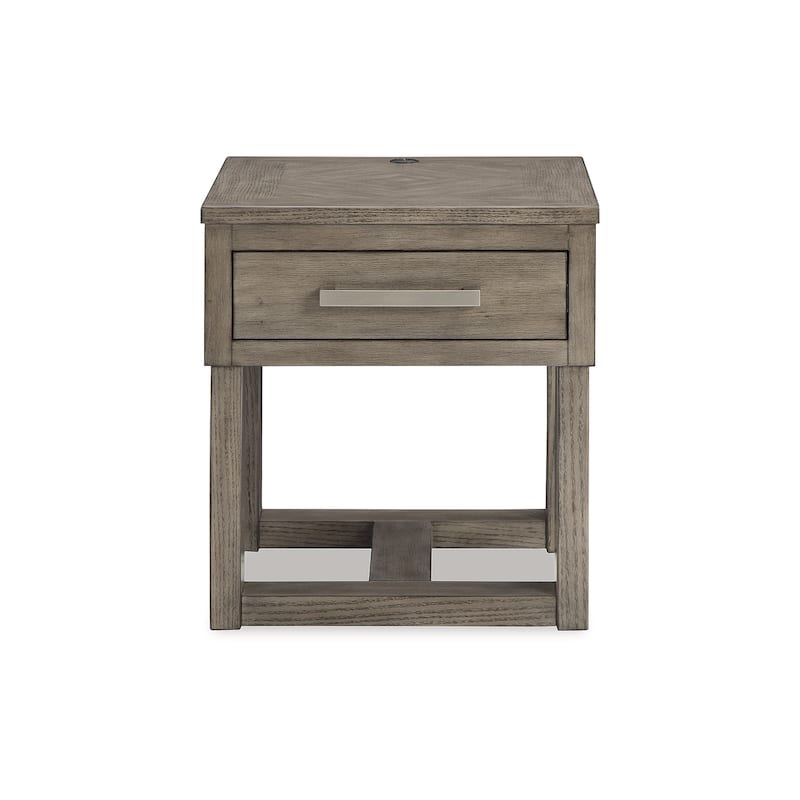 Signature Design by Ashley Loyaska Brown/Gray End Table - 22"W x 24"D x 24"H