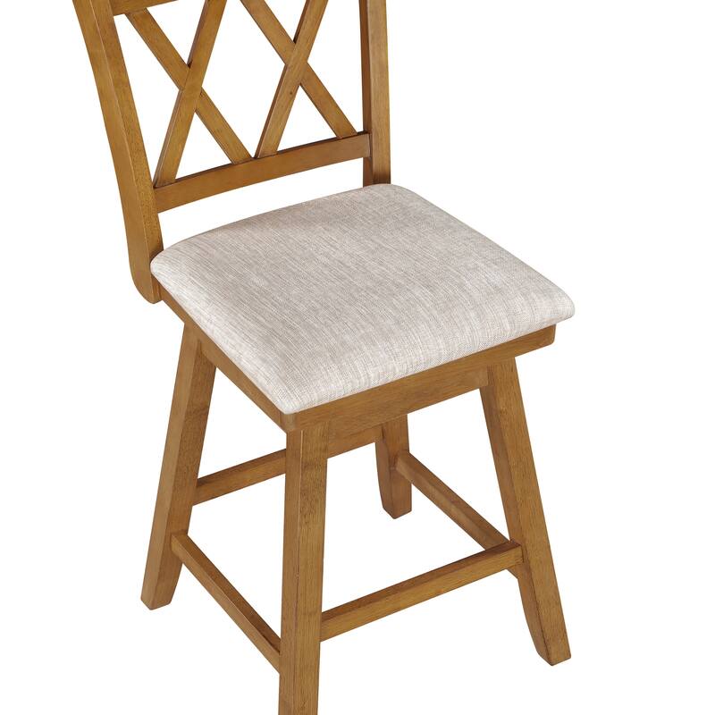 Brookline Wooden Linen Swivel Dining Room Barstool