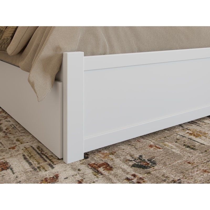 Portland Platform Bed with Footboard and Twin XL Trundle