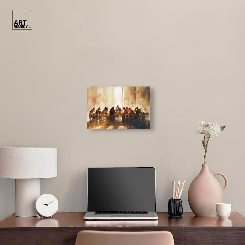 Supper in His Light Canvas by Art Remedy, Gallery Wrapped