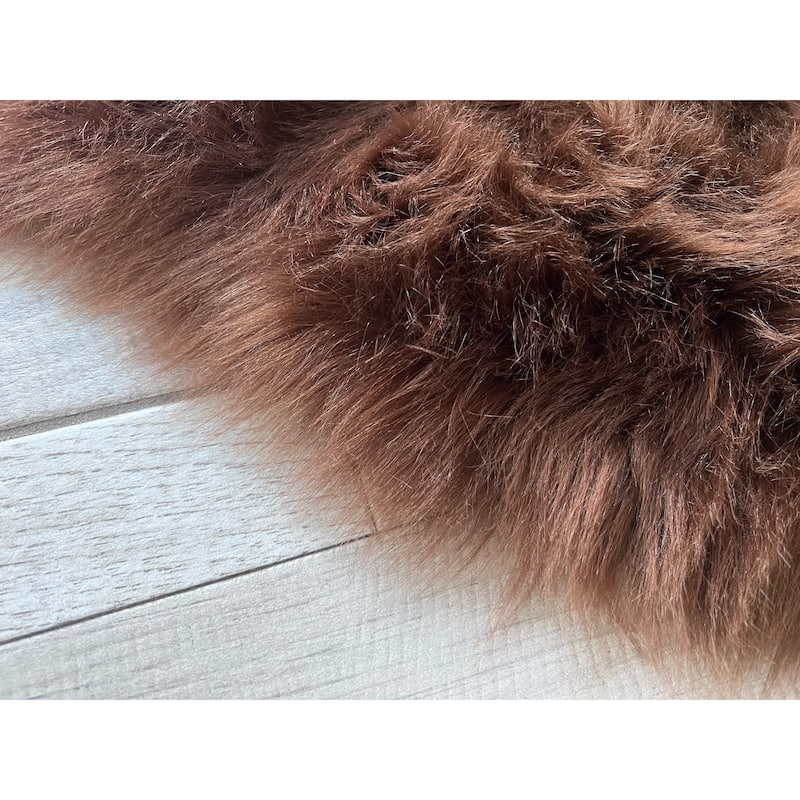Silver Orchid Luxurious Faux Bison Skin Shag Rug