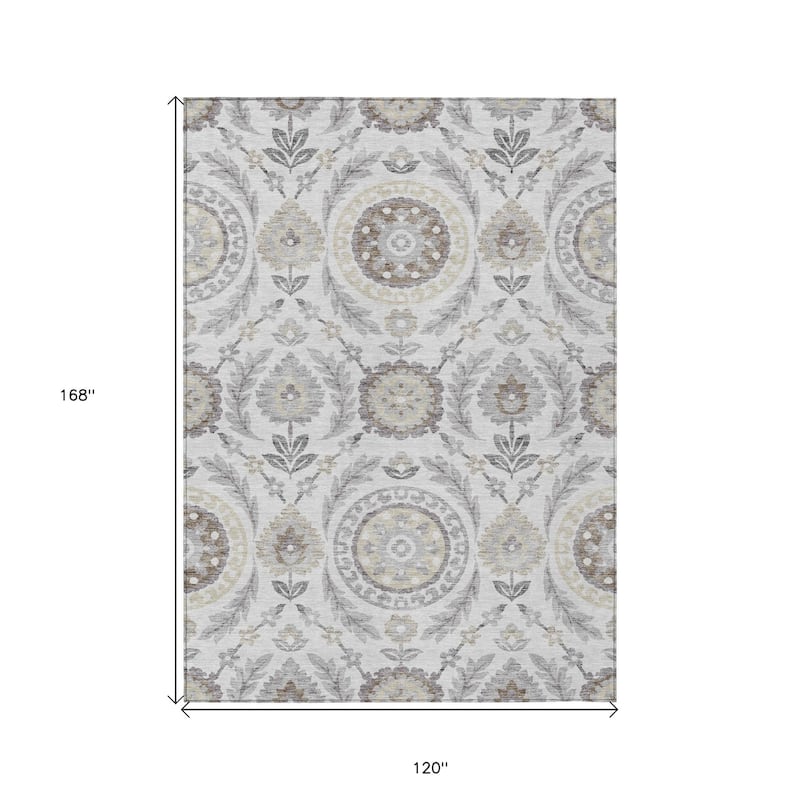 HomeRoots Floral Transitional Rectangle Outdoor Rug