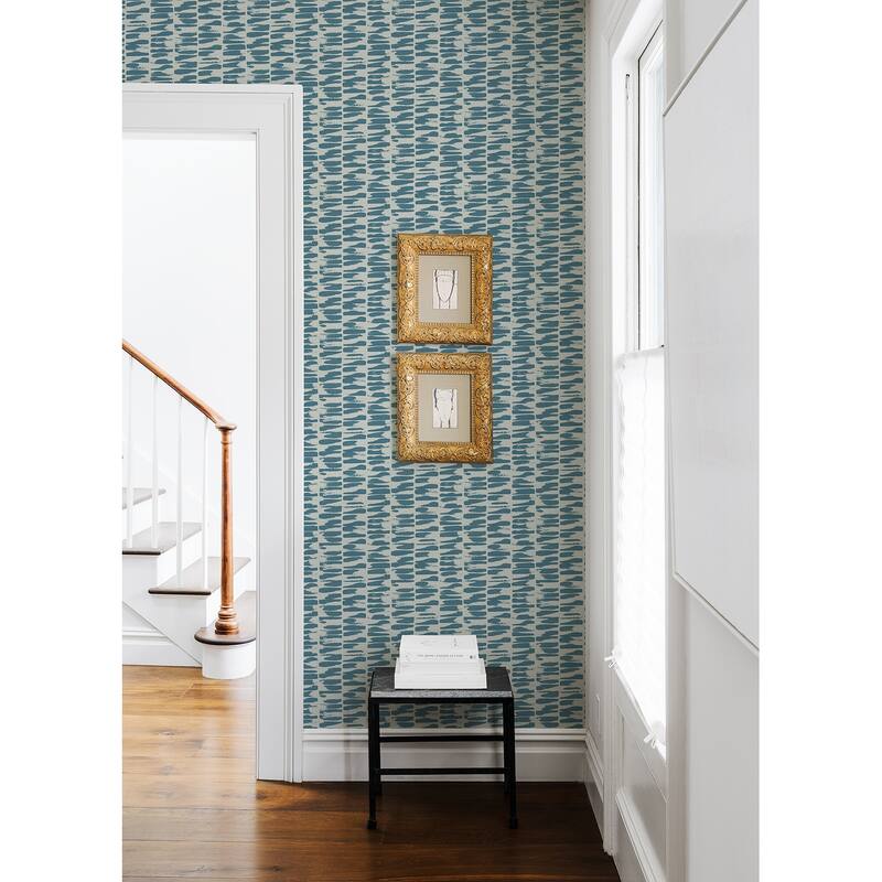 A-Street Prints Myrtle Sea Green Abstract Stripe Wallpaper