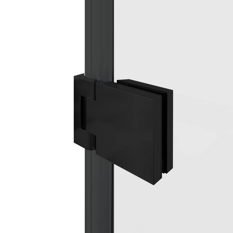 Elegant Frameless Pivot Hinged Fixed Bathtub Panel 5/16" Clear Tempered Glass Door Rotated 90° Shower Door for Bathtub