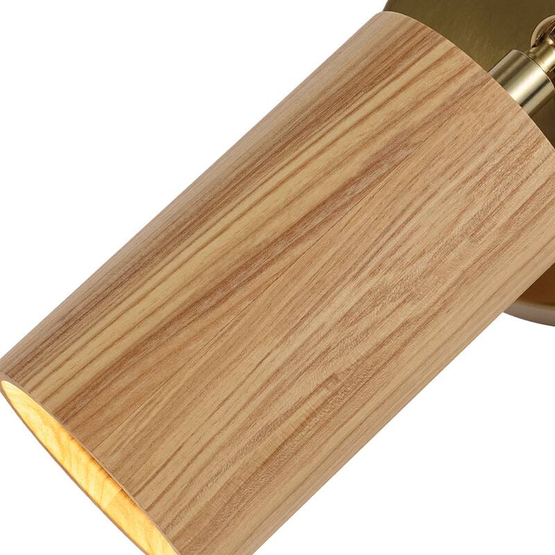 Rustic Wood Grain Single Ceiling Track Light Adjustable Spotlight