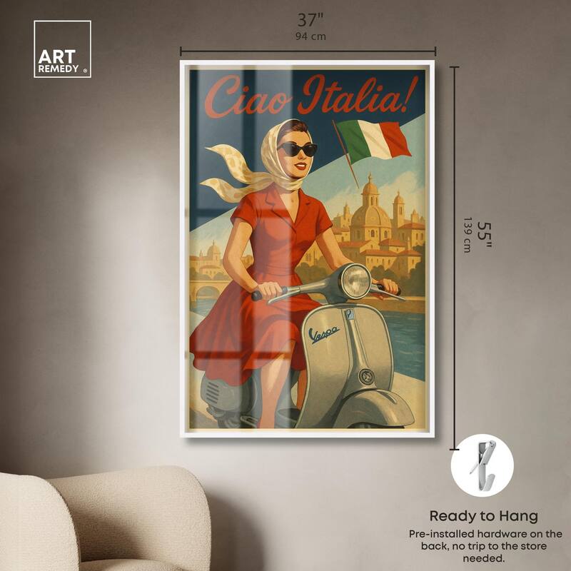 Scooter Italian Travel Shadowbox by Art Remedy