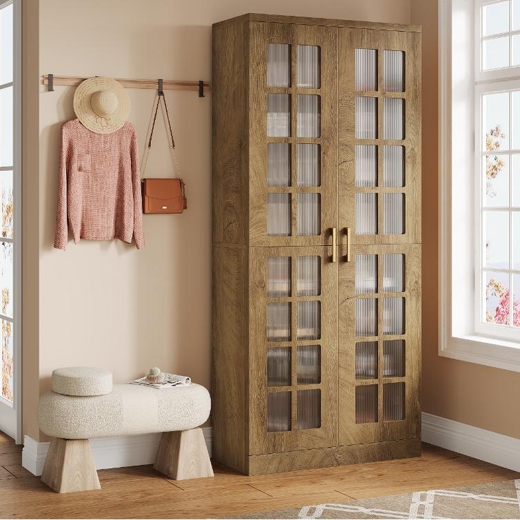 Modern 8-Tier Shoe Storage Cabinet with Doors