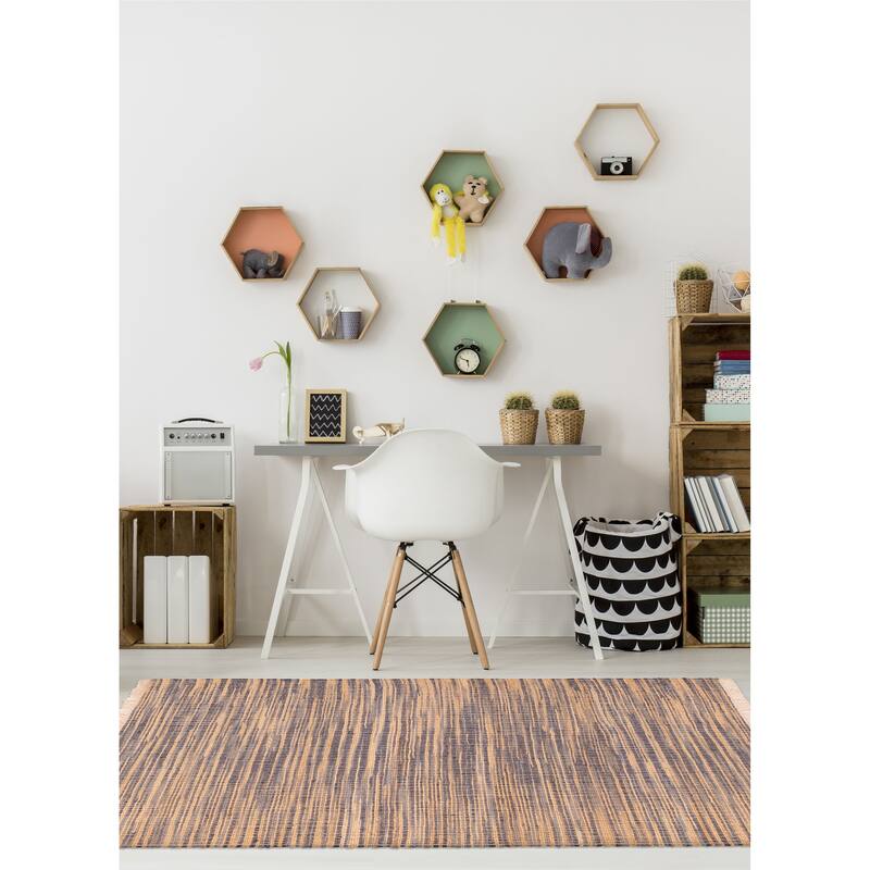 ECARPETGALLERY Flat-Weave Palas Denizli Tan Jute Kilim - 5'4 x 7'5