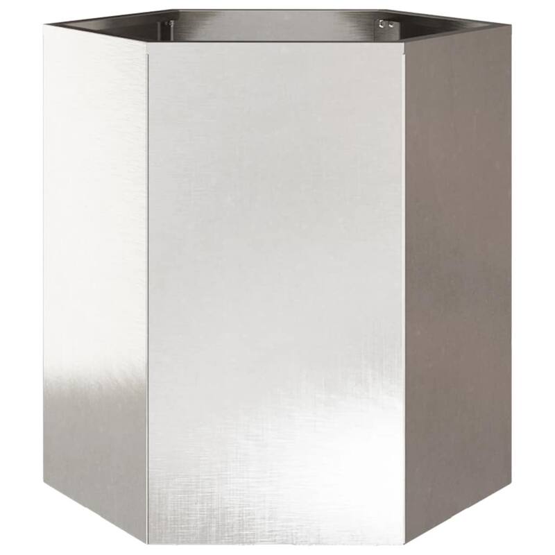vidaXL Garden Planter Stainless Steel Hexagon 18.1x15.7x17.7 in Durable - 15.7 x 18.1 x 17.7 in