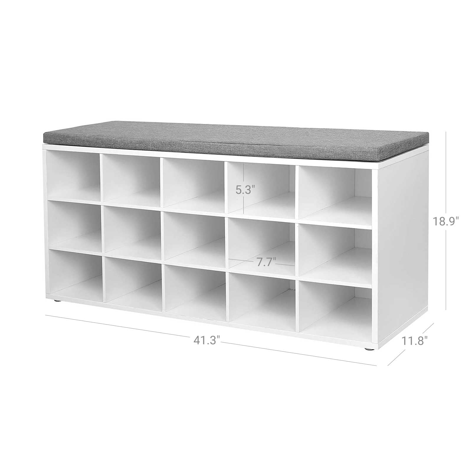 Wooden Shoe Cabinet for Entryway, White Shoe Storage Cabinet with 2 Flip Doors 20.94x9.45x43.11 inch