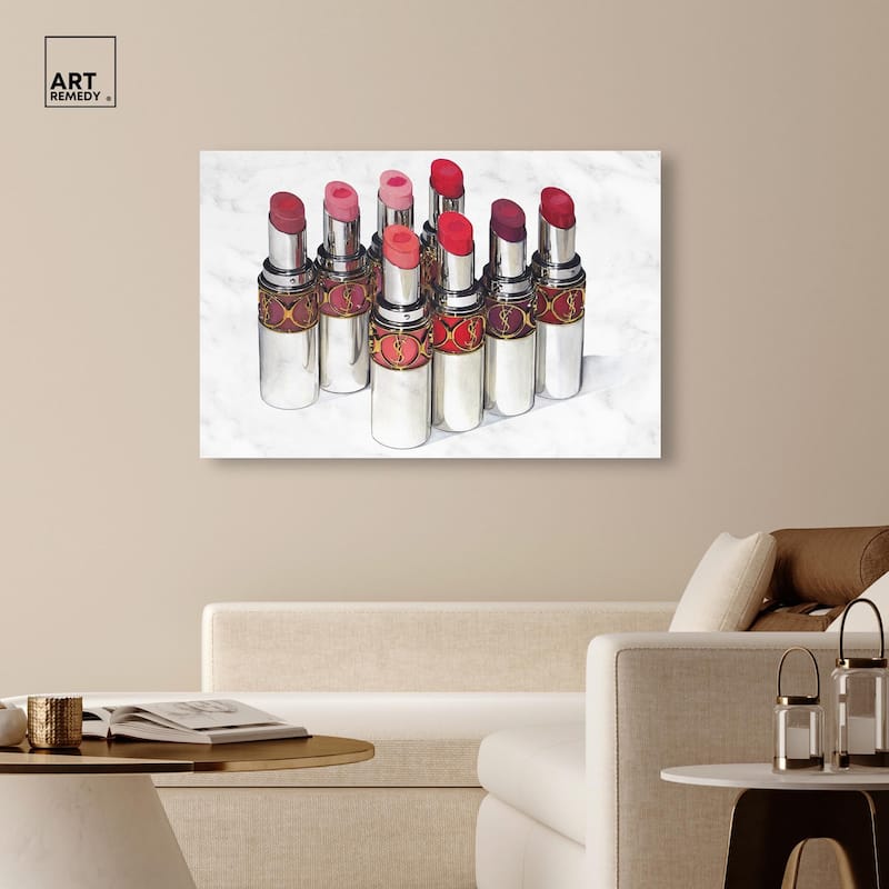 Doll Memories - Lipsticks 22 Canvas by Art Remedy, Gallery Wrapped