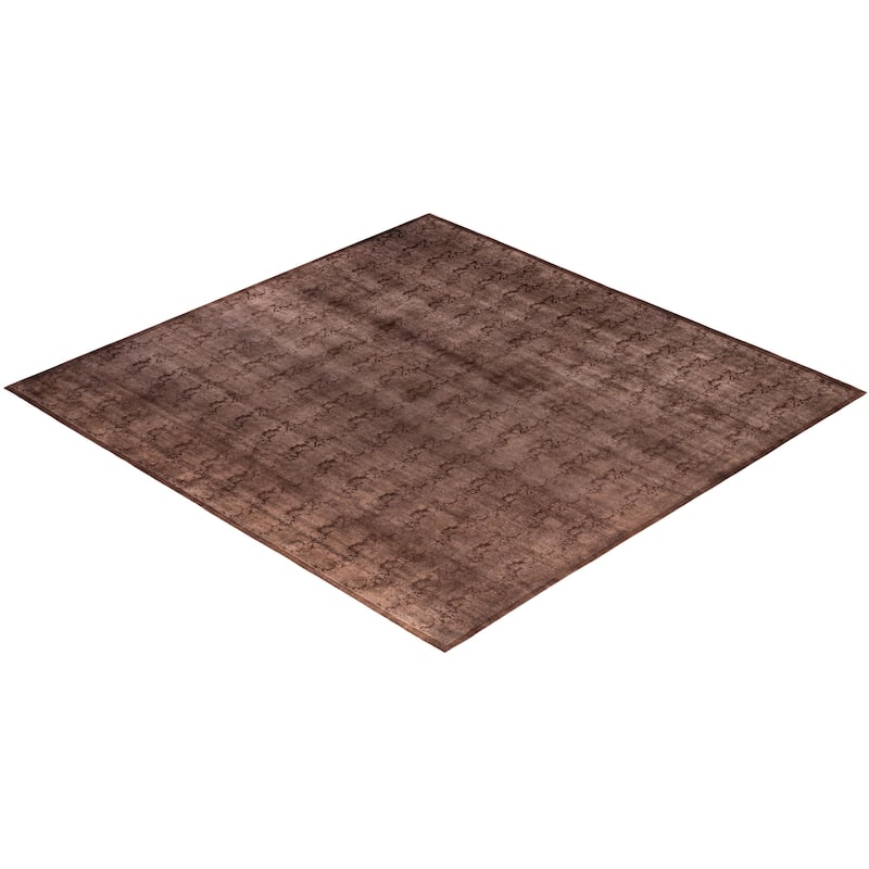 Overdyed One-of-a-Kind Hand-Knotted Square Area Rug - Beige - 12' 1" x 12' 3"