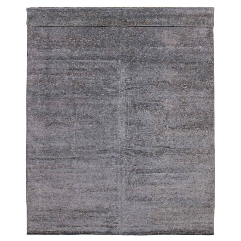 ECARPETGALLERY Hand-knotted Loreto Grey Silk Rug - 9'10 x 13'9 - Dark Grey - 9'10 x 13'9