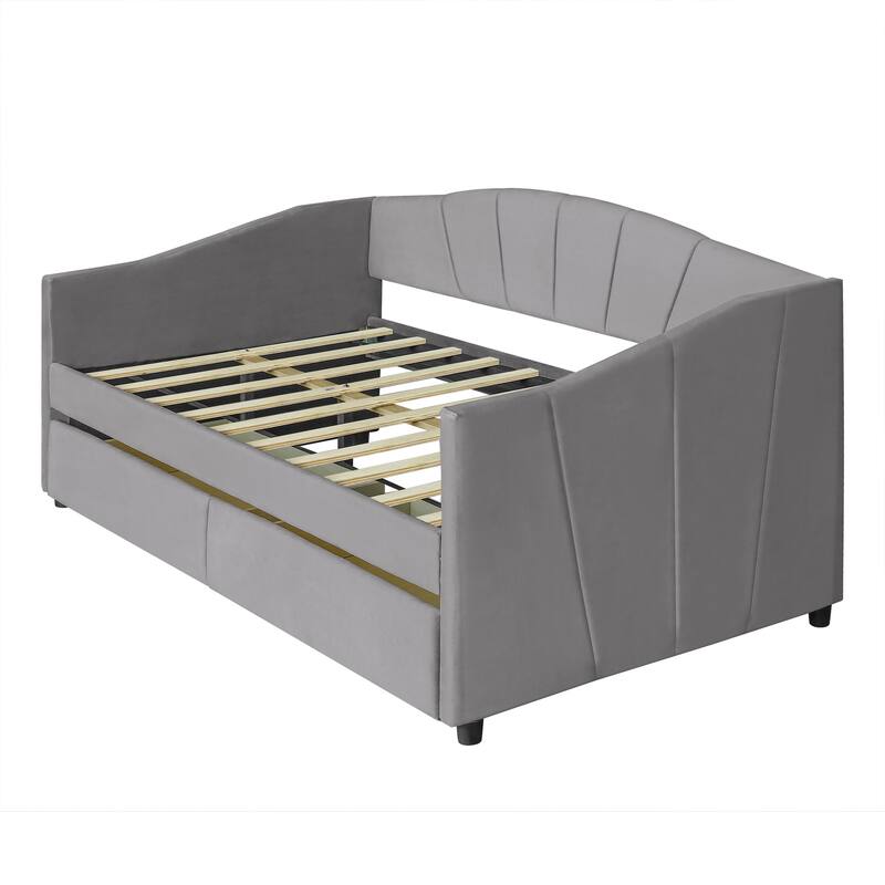 Elegant Twin Daybed with Velvet Upholstery, Drawers for Storage, and Sturdy Frame