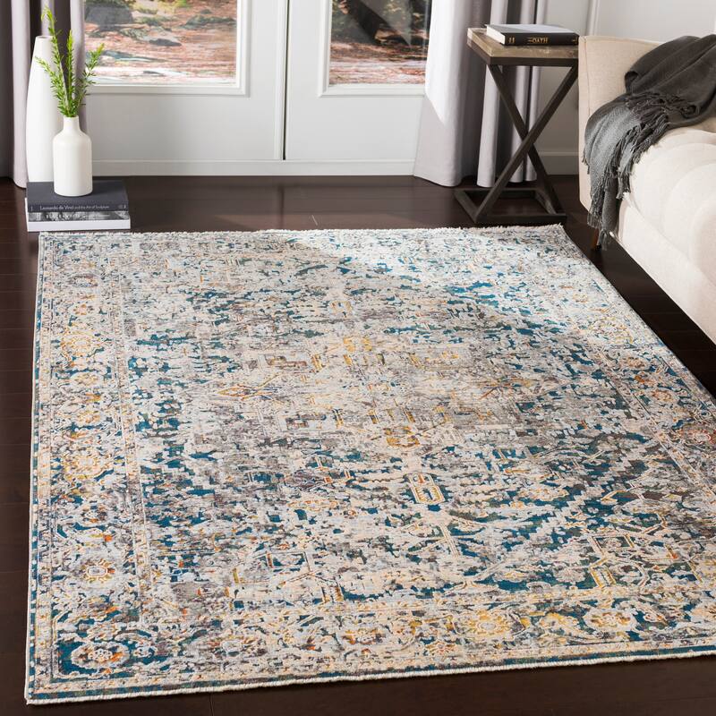 Artistic Weavers Pierce Distressed Traditional Area Rug - 9' x 13' 1" - Grey