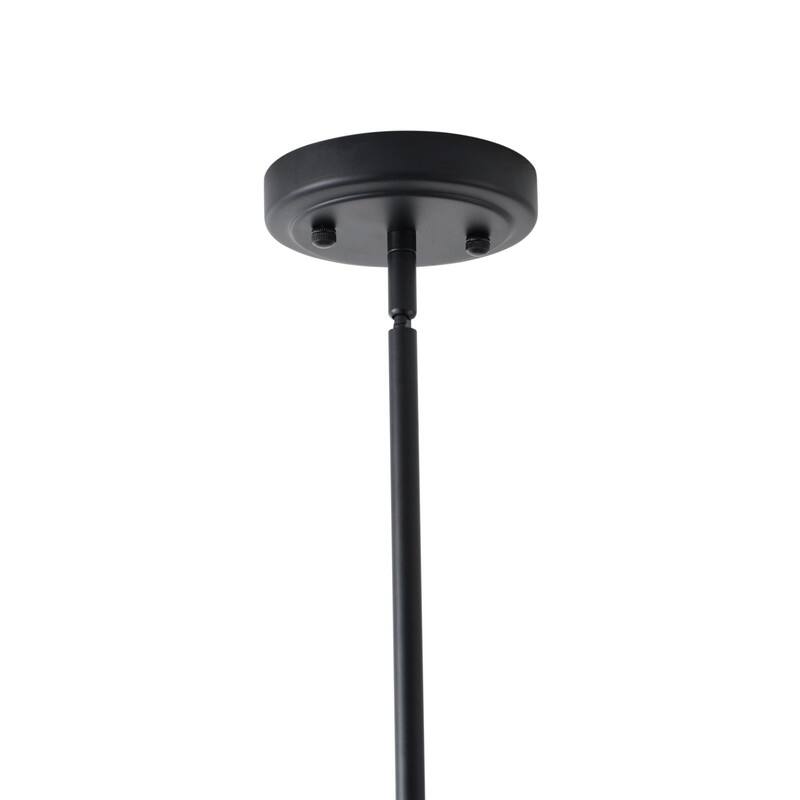 Black Metal Pendant Light Frosted White Glass Shade Modern Hanging Ceiling Fixture - N/A