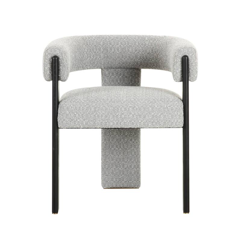 Modrest Kenmare Modern Light Grey Fabric & Black Dining Chair