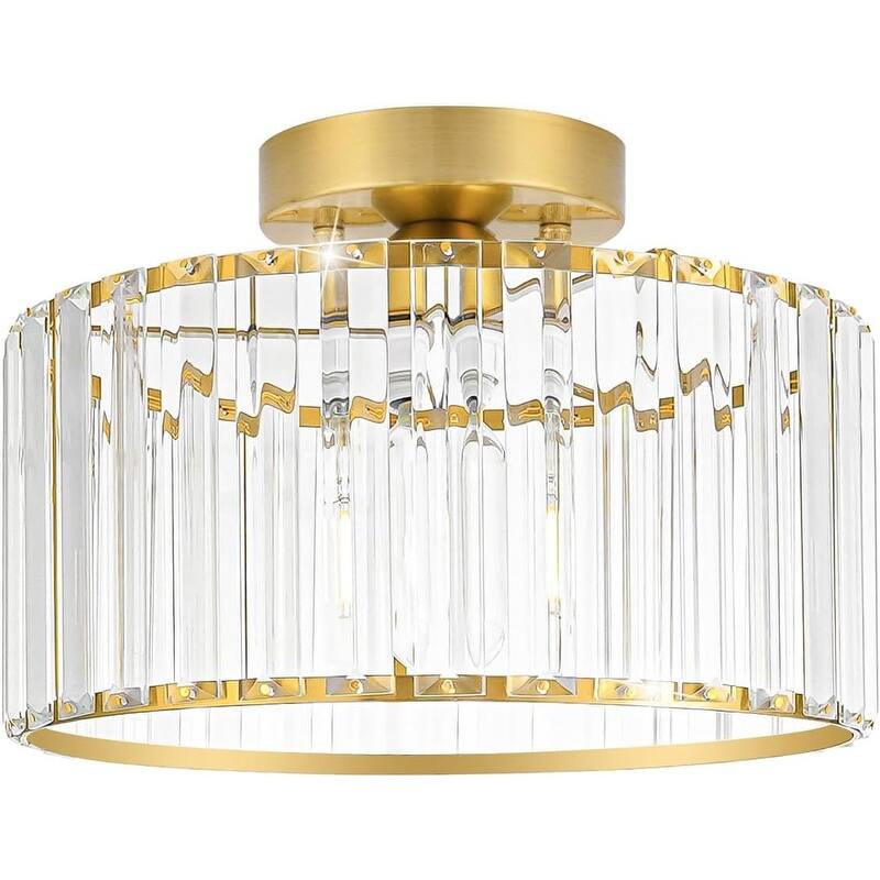 Ceiling Light Fixture, Modern Semi Flush Mount Ceiling Light - Gold