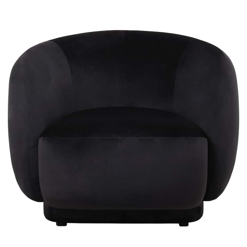 Faze Mid-Century Velvet Barrel Accent Chair with Solid Wood Frame, Plush Foam Cushion, No Assembly Required