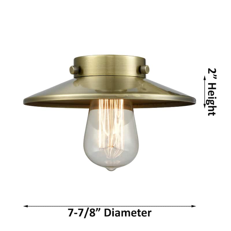 Innovations Lighting Railroad 8" Wide Mini Pendant - Cord Suspension - Polished Nickel / Metal Shade