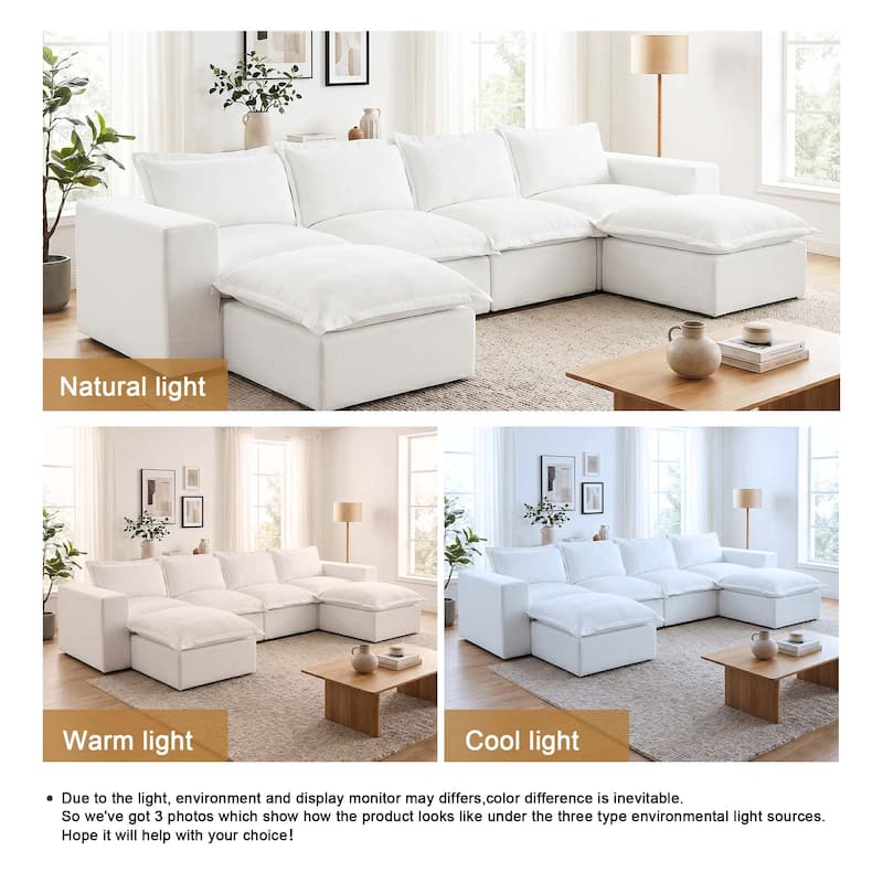 Comfy Cloud Couch Plush Modular Sectional Sofa For Living Room