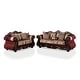 preview thumbnail 3 of 10, Furniture of America Estra Traditional Red Chenille Rolled Arms 2-Piece Living Room Set