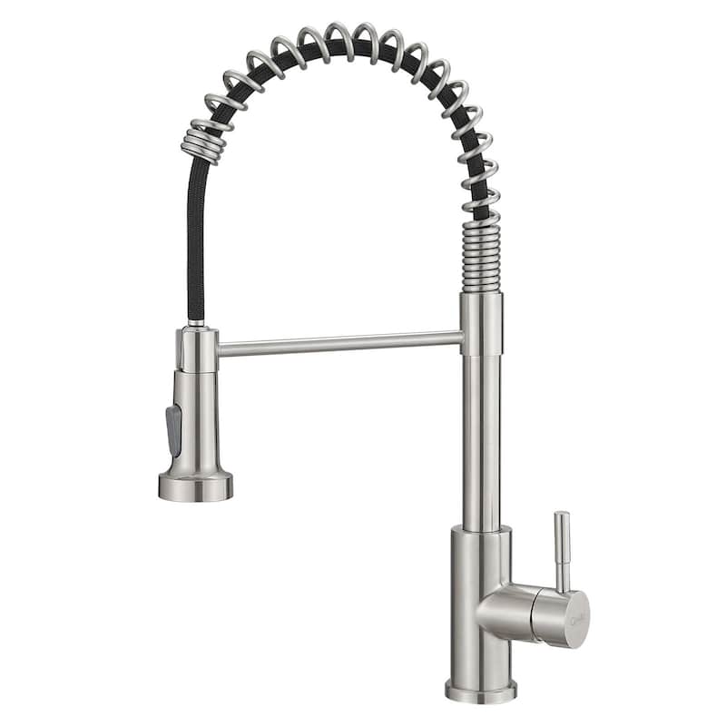 Modern Brushed Nickel Pull-out Single Handle Kitchen Faucet