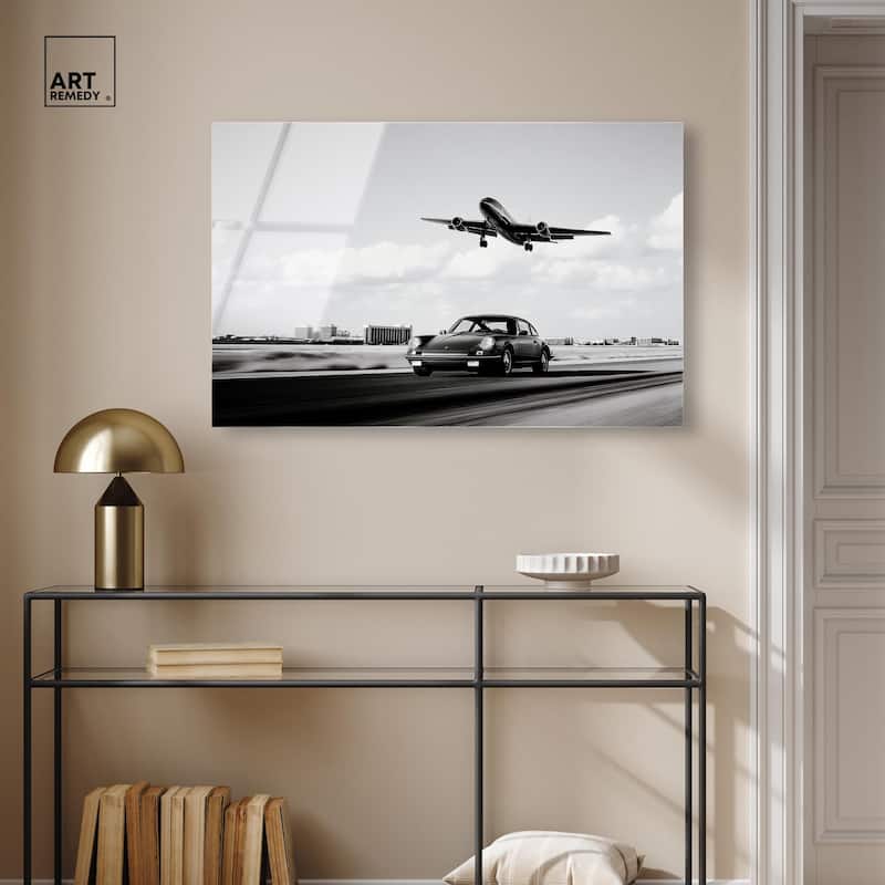 Sports Car Takeoff Acrylic by Art Remedy, Ready to Hang