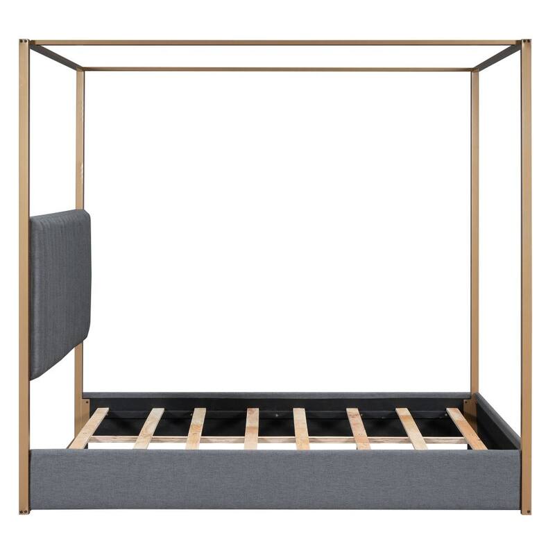 Queen Size Upholstery Canopy Platform Bed