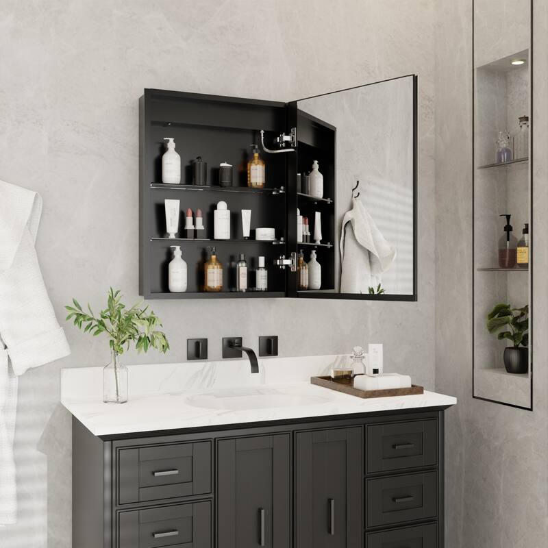 ExBrite 20" x 26" LED Bathroom Medicine Cabinet with Mirrors, Defog