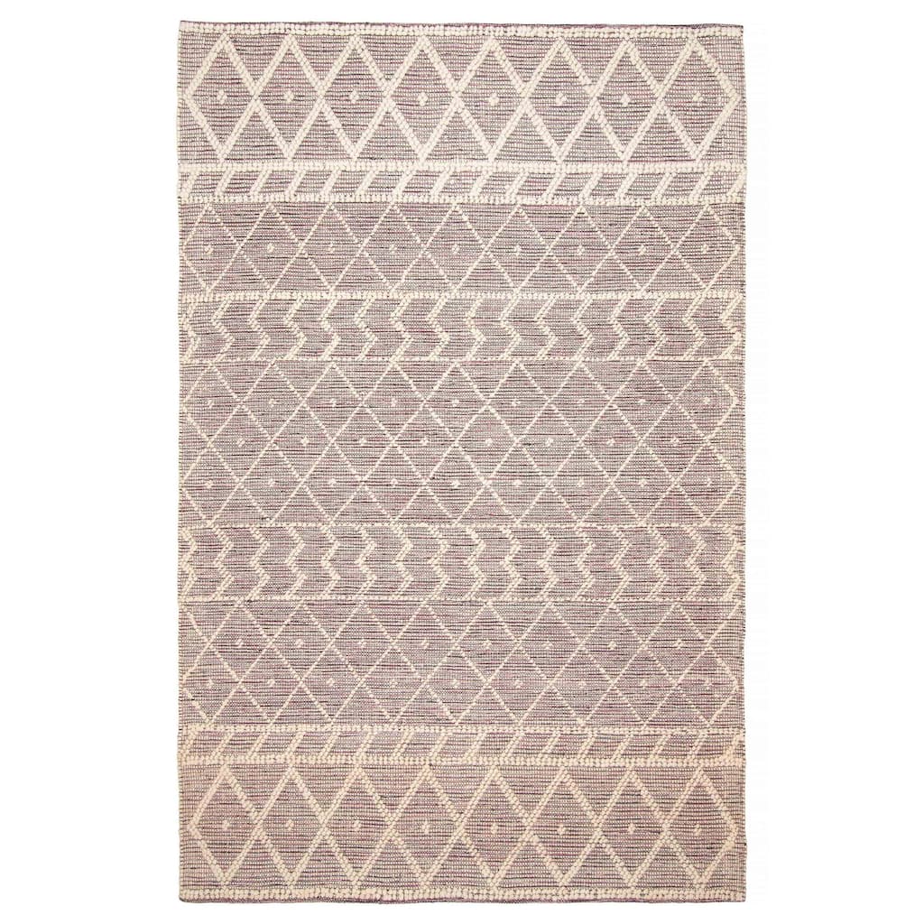 ECARPETGALLERY Braid weave Sienna Pink Wool Rug - 6'1 x 9'5