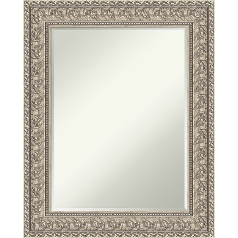 Sydney Half-Inch-Bevel Framed Bathroom Vanity Wall Mirror - Sydney Silver - 25 x 31 in