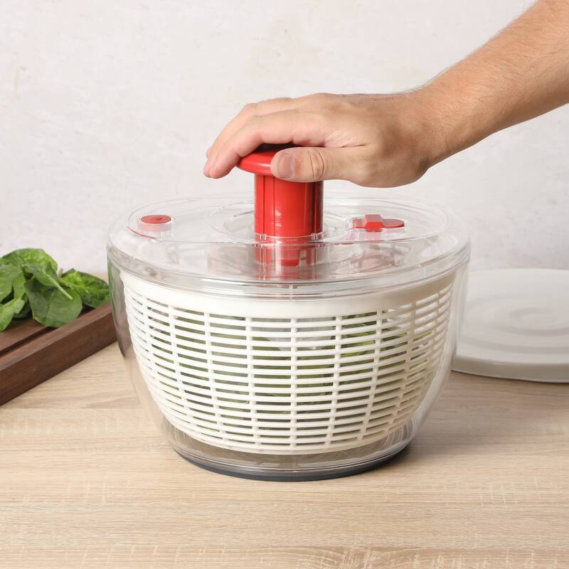 Sur La Table Kitchen Essential 6.3 Qt Salad Spinner, Fruit Wahser, Fruit Washing Bowl with Strainer, Vegertable Cleaner