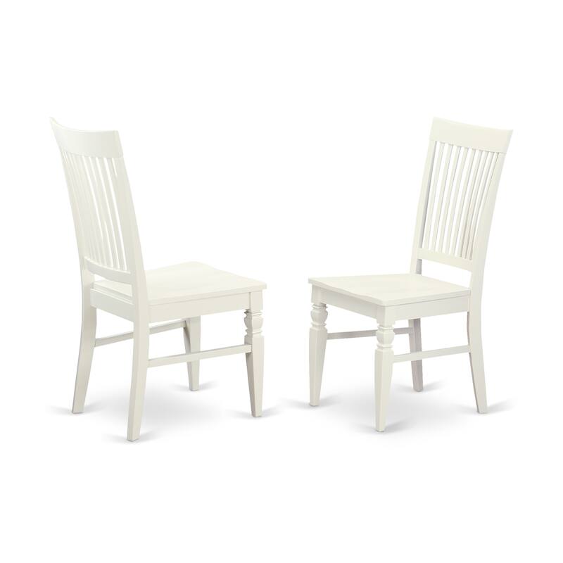 East West Furniture 5 Piece Dining Set- a Dining Table and 2 Kitchen Chairs with 2 Benches, 36x60 Inch, Linen White
